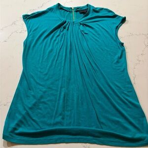 Worthington Teal Pleated Blouse - Women’s PM (Petite Medium)